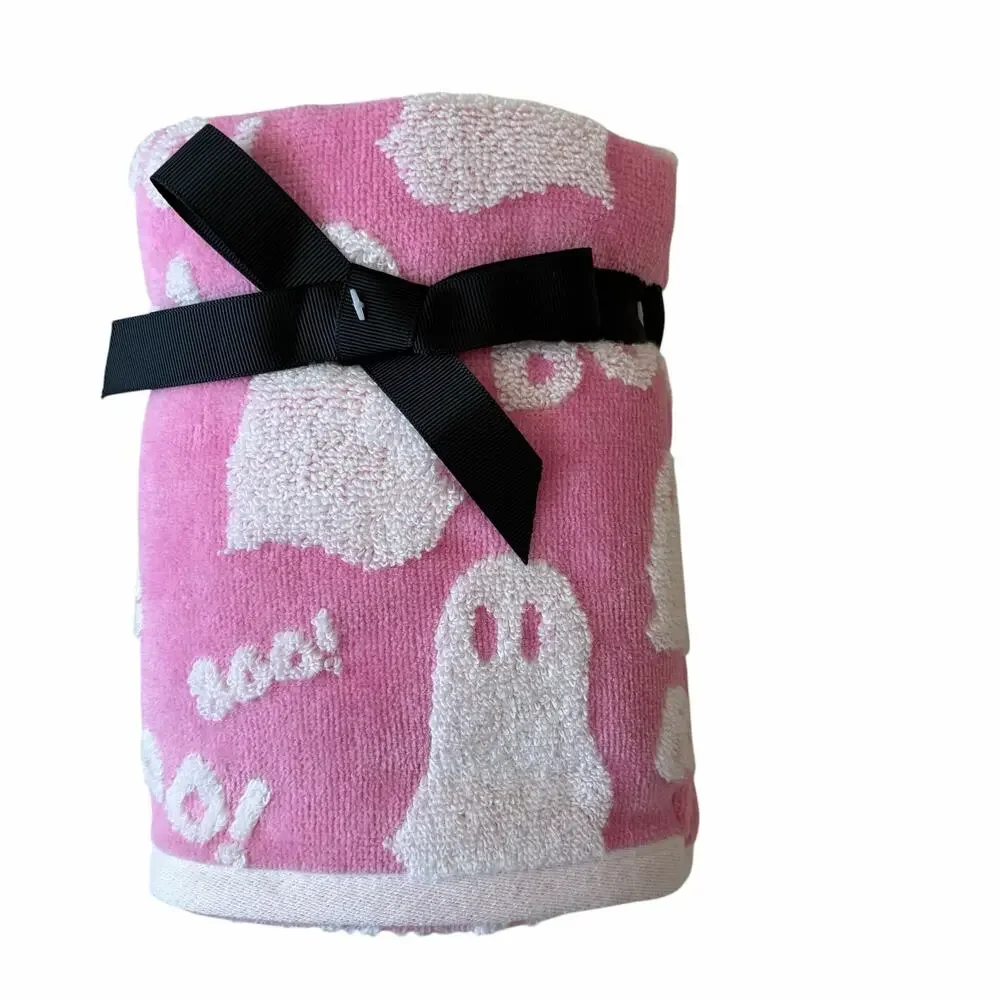 NEW Kassafina Pink Ghost Hand Towels 2pc 100% Cotton Viral Halloween Boo